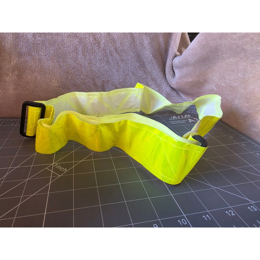 Neon Yellow Reflective Safety Belt Adjustable High Visibility Sash for Running